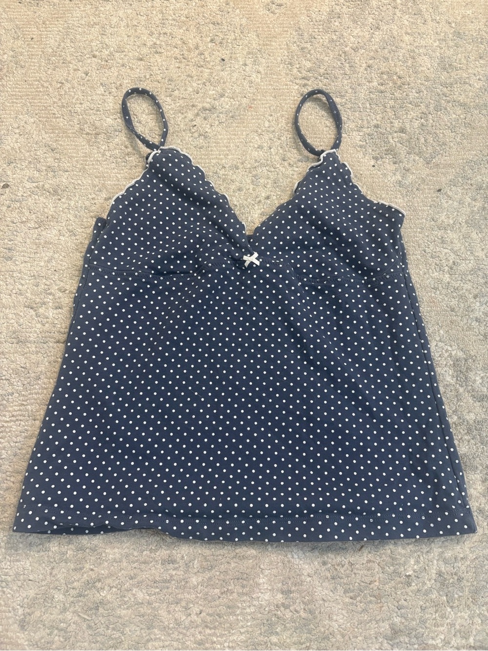 Brandy Melville Navy Blue Polka Dot Cami
